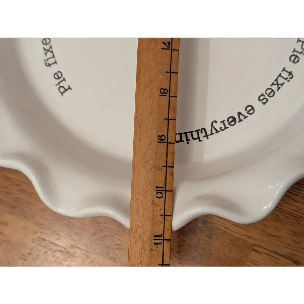 Mud Pie Pie Fixes Everything Fluted Ceramic Pie Plate 11 in.